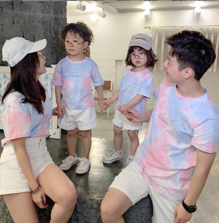 韓国風親子ファミリーウェア、半袖Tシャツ、大人気  、ファッション親子ウェア、夏の新しい★80-140
