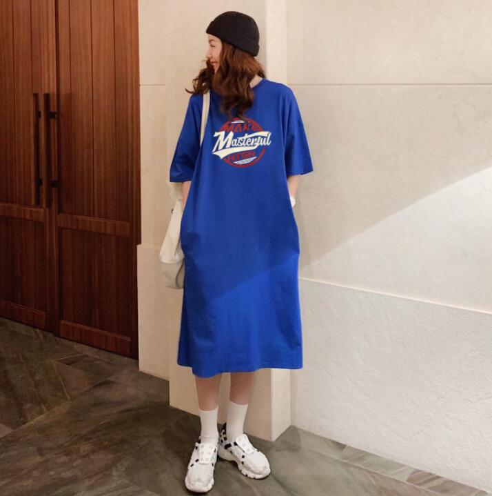 韓国風　レディース　ドレス　夏新作　ゆったりとしたカジュアル　ファッションドレス　★M-2XL