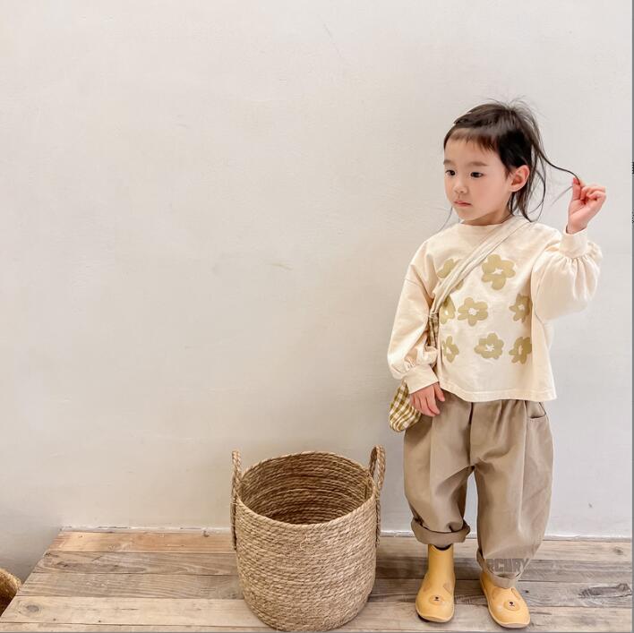 子供服春夏服★女の子長袖Tシャツ★ファッションTシャツ子供服★韓国風子供夏服★80-130