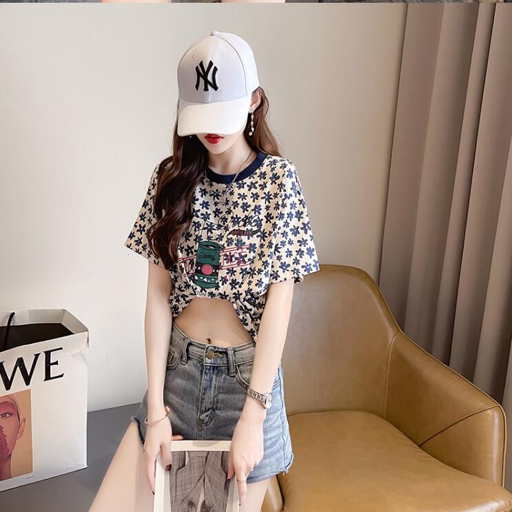 韓国風　レディース　半袖Tシャツ　新しい夏，気質，ファッションTシャツ　★M-X