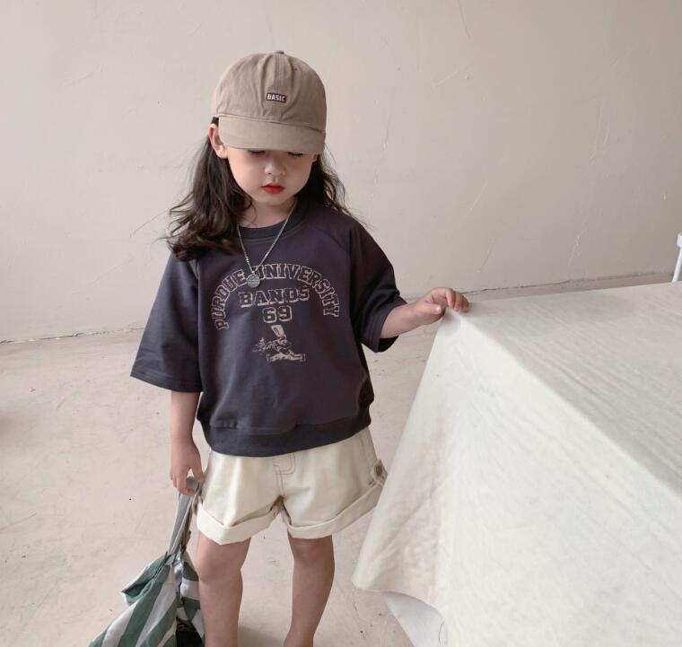 子供服夏服★女の子半袖Tシャツ★ファッションTシャツ子供服★韓国風子供夏服★80-150