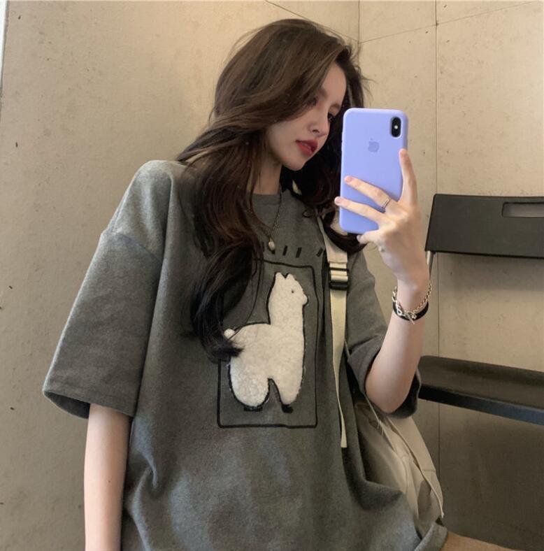 韓国風　レディース　半袖Tシャツ　新しい夏，気質，ファッションTシャツ　★M-4X