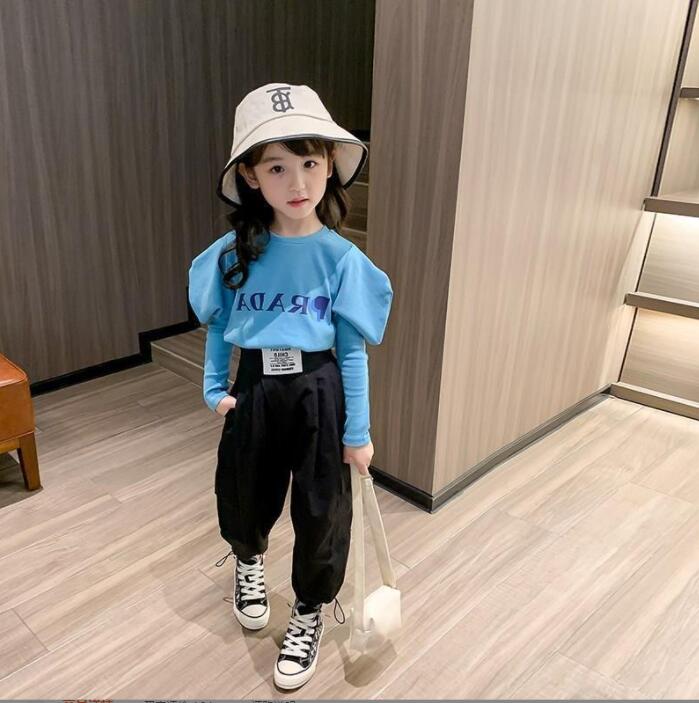 春秋新作 女の子 Tシャツ  子供服 ファッションTシャツ  キッズ服 ★100-160