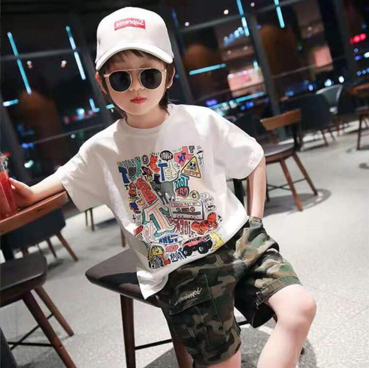 子供服夏服★男の子半袖Tシャツ★ファッショ半袖Tシャツ子供夏服★潮流子供夏服★110-160