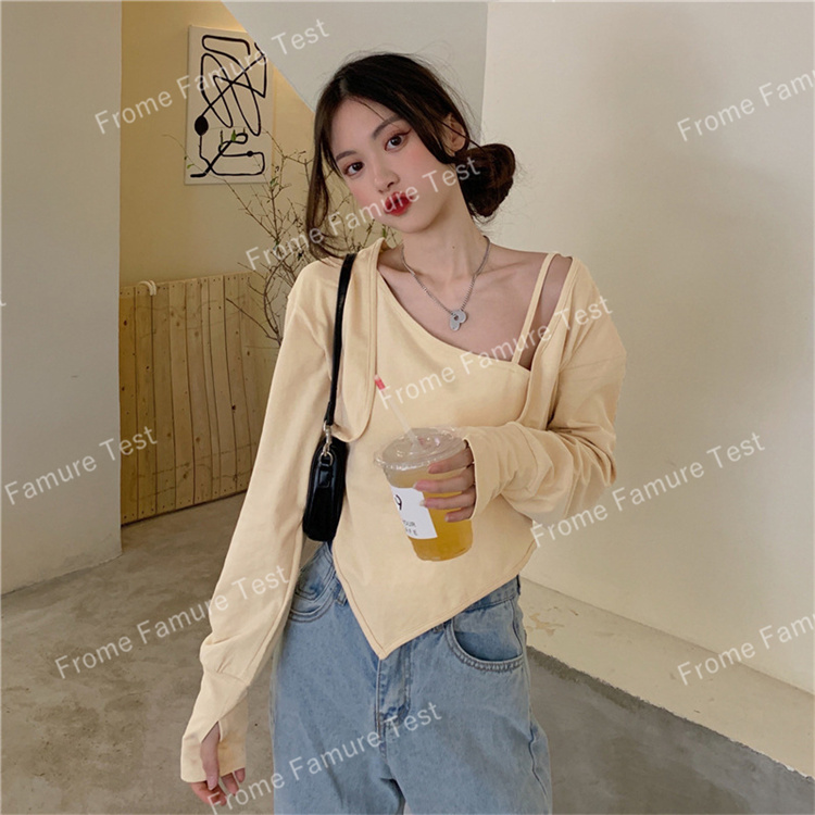 Tシャツ　ベスト　キャミソール　　セット　無地　ツーピーススーツ　　トップス