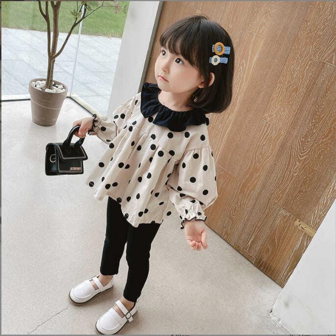 子供服春秋服★女の子シャツ★ファッションシャツ子供春服★韓国風子供春服★90-140