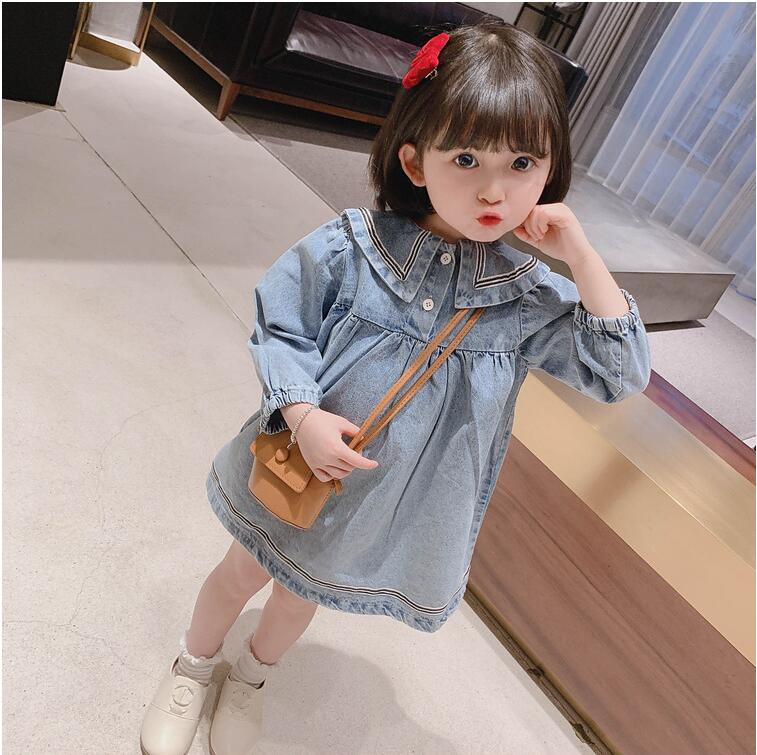 子供服春秋服★女の子デニムドレス★ファッションドレス子供春服★韓国風子供春服★90-140