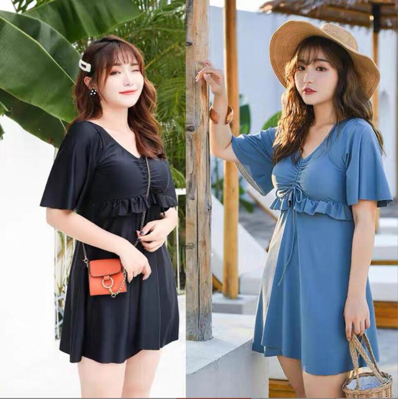 特大水着 ワンピース レディース 体型カバー オールインワン 水泳服 スイムウェア★2XL-3XL