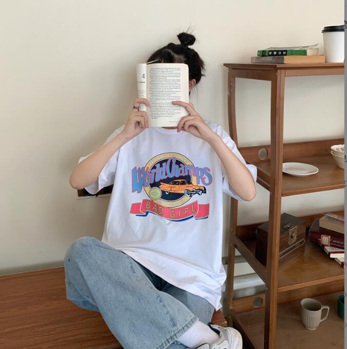 韓国風　レディース　半袖Tシャツ　新しい夏，気質，ファッションTシャツ　★S-2X