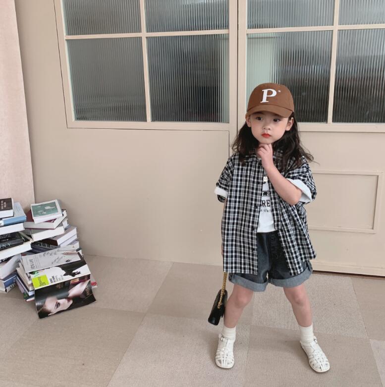 子供服夏服★女の子半袖シャツ★ファッションシャツ子供服★韓国風子供夏服★80-140