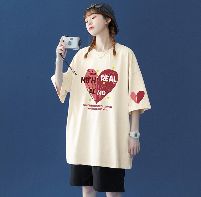 韓国風　レディース　半袖Tシャツ　新しい夏，気質，ファッションTシャツ　★S-5X
