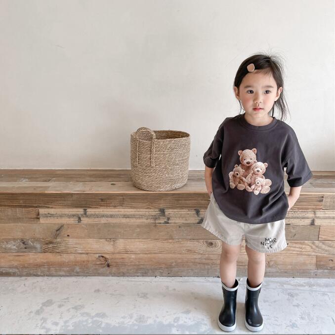 子供服夏服★女の子半袖Tシャツ★ファッションTシャツ子供服★韓国風子供夏服★80-130