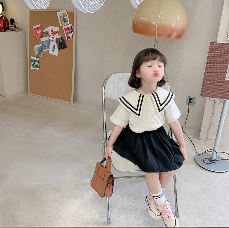 子供服夏服★女の子半袖シャツ★ファッションシャツ子供服★韓国風子供夏服★80-130
