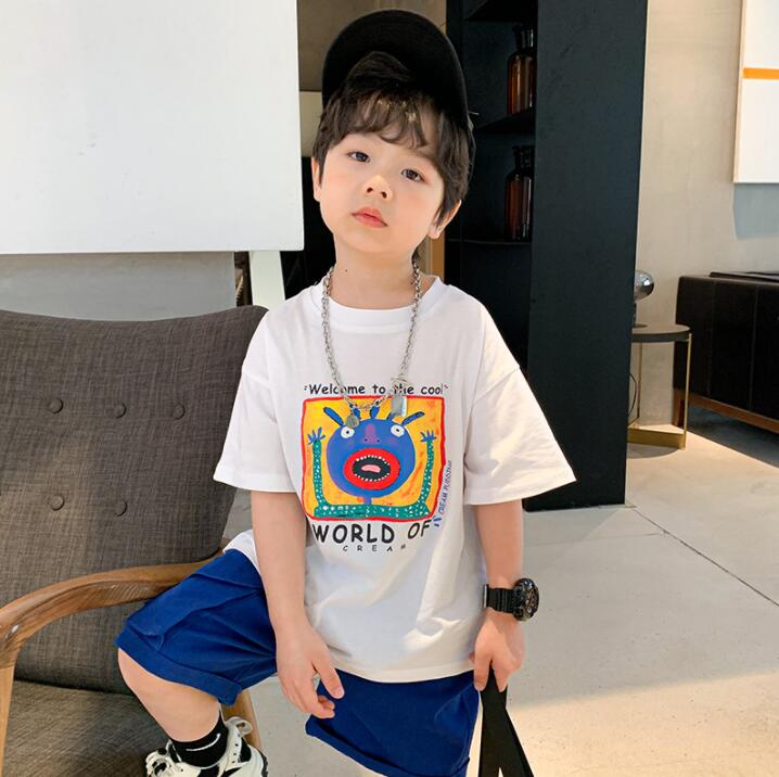 子供服夏服★男の子半袖Tシャツ★ファッショ半袖Tシャツ子供夏服★潮流子供夏服★110-160