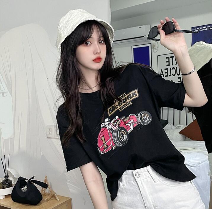 韓国風　レディース　半袖Tシャツ　夏新作　ファッションTシャツトップス　★F
