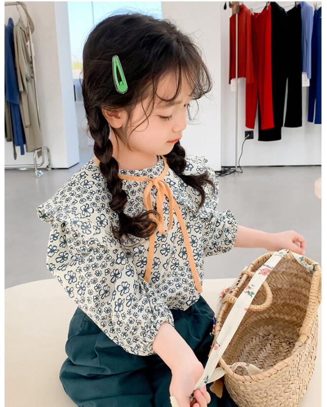 子供服春秋服★女の子シャツ★ファッションシャツ子供春服★韓国風子供春服★90-130