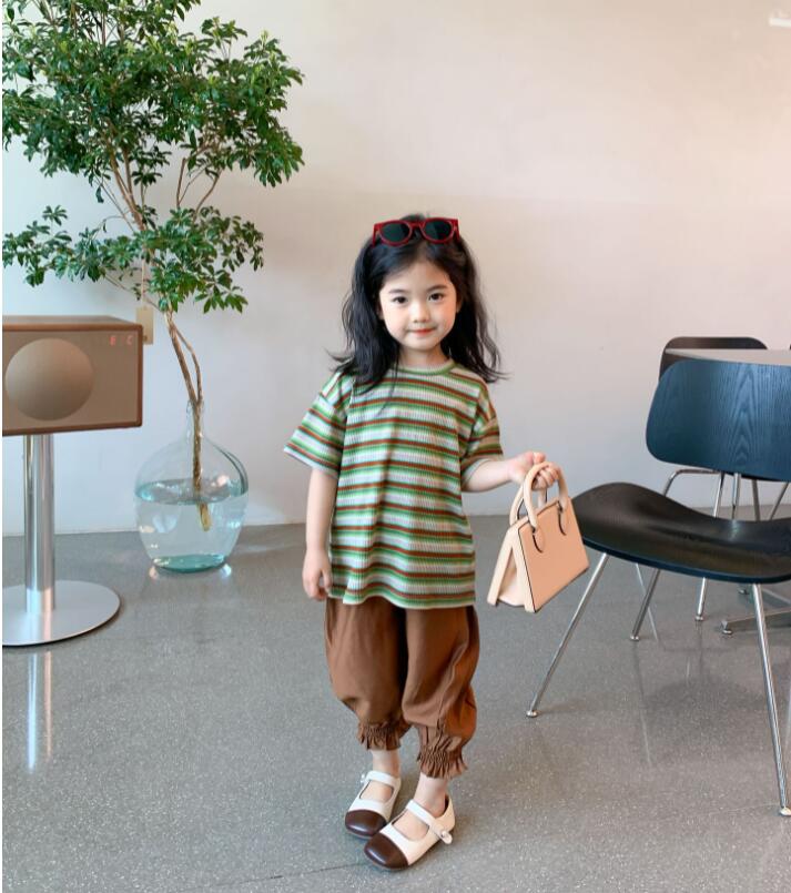 子供服夏服★女の子半袖Tシャツ★ファッションTシャツ子供夏服★韓国風子供夏服★90-140