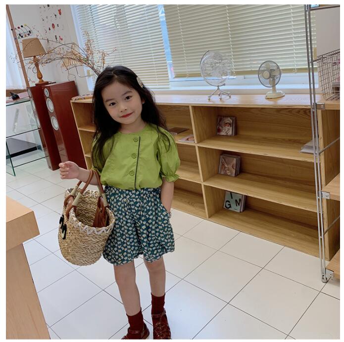 子供服夏★女の子半袖シャツ★ファッションシャツ子供夏服★韓国風子供夏服★90-140