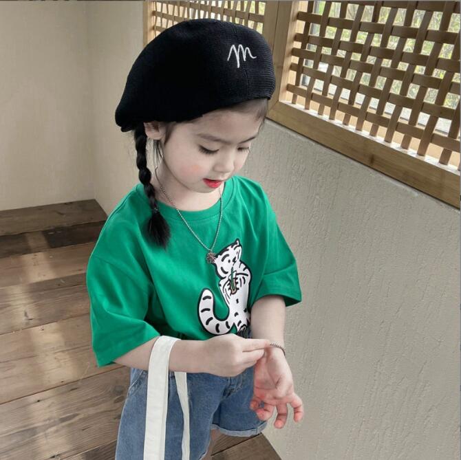 子供服夏服★女の子半袖Tシャツ★ファッションTシャツ★韓国風子供夏服★80-140