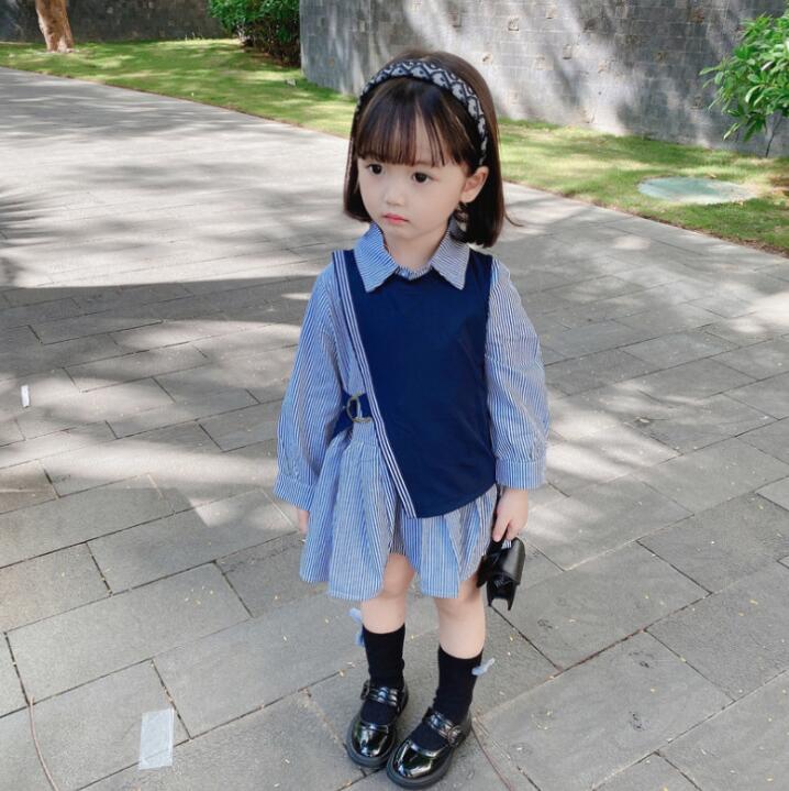 春秋新作 女の子 韓国風ドレス  子供服 ファッションドレス キッズ服 ★90-130