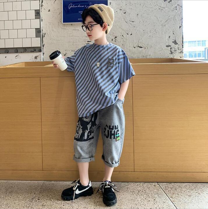 子供服夏服★男の子半袖Tシャツ+パンツ★ファッショ半袖2点セット子供夏服★潮流子供夏服★110-160