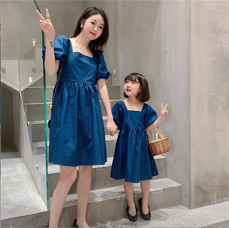 韓国風レディースドレス、半袖親子ドレス、大人気  、ファッション親子ウェア、夏の新しい★80-140