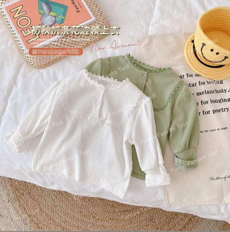子供服春夏服★女の子長袖Tシャツ★ファッションTシャツ子供服★韓国風子供春服★80-120