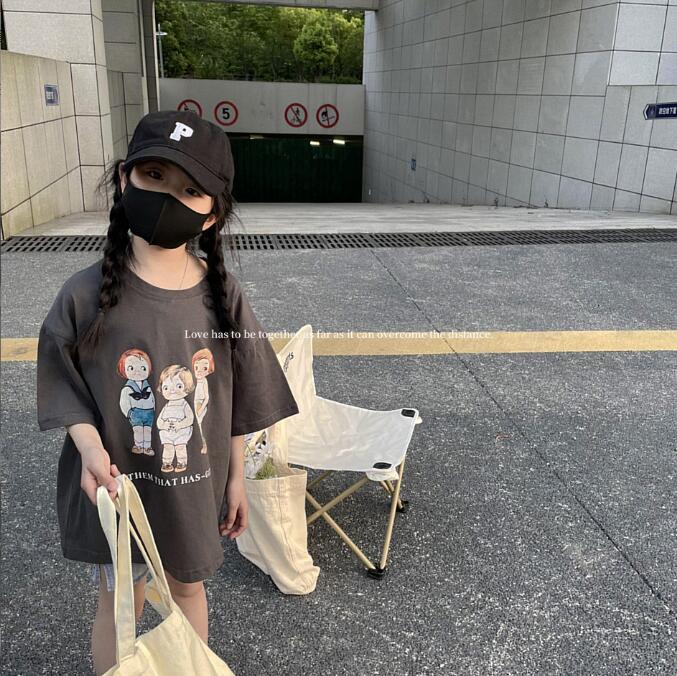 子供服夏服★女の子半袖Tシャツ★ファッションTシャツ★韓国風子供夏服★90-140