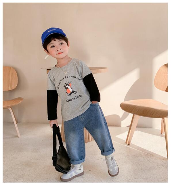 子供服春秋服★男の子Tシャツ★ファッションTシャツ子供春服★潮流子供春服★90-130