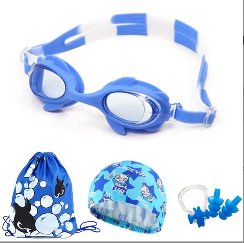 子供水泳帽、水泳帽+水泳用ゴーグル，防水耳の保護 ，2点セット　  海水浴　温泉　，水泳用具，