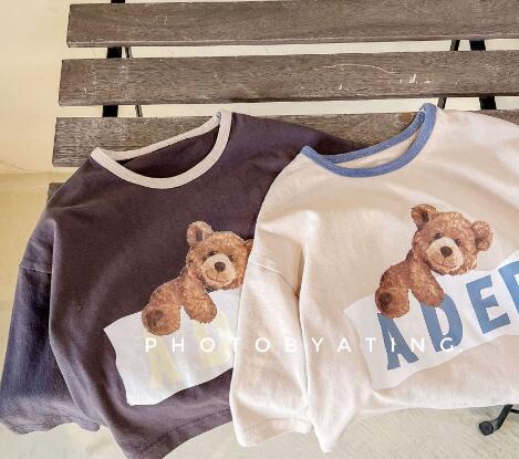 子供用アパレル　Tシャツ　2色　長袖　80-130