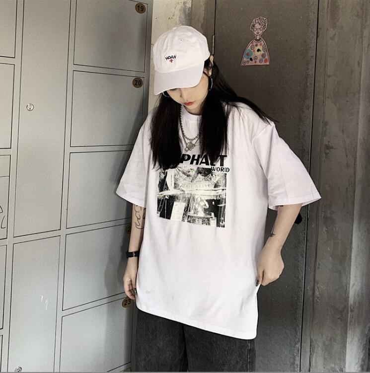 韓国風 レディース 半袖Tシャツ 夏新しい 気質 ファッションTシャツ Tシャツ XL ホワイト シャツ、ブラウス