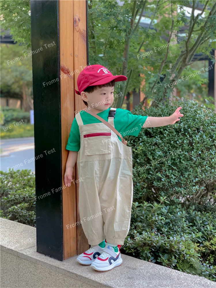 ボトムス、パンツ、韓国風、男女兼用、子供服、カジュアルパンツ、オーバーオール、春秋新作