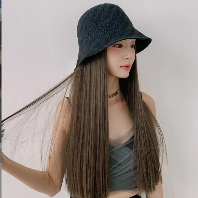 韓国メンズレディース　春秋キャップ　ウィッグキャップ　かわいい　かつらと帽子　ヒップホップ帽子