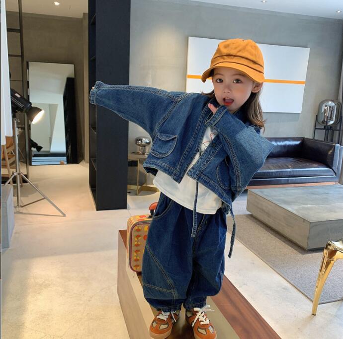 子供服春秋服★デニムジャケット★ファッションコート子供春服★潮流子供春服★男女兼用90-140