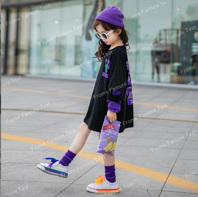 春秋新しい★女の子Tシャツ★子供長袖Tシャツ★ファッションオールマッチ★110-170