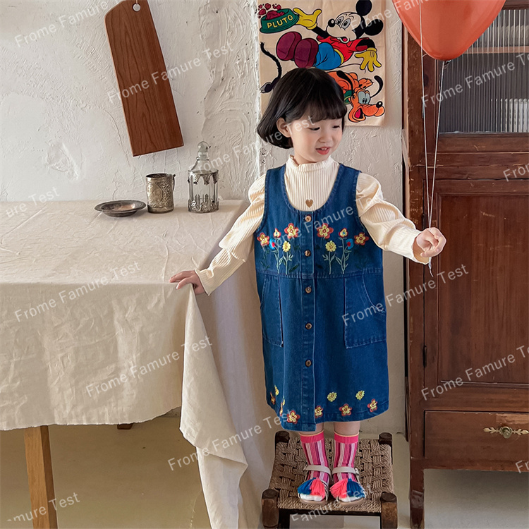 子供服、スカート、子供ドレス、春着、ストラップドレス、