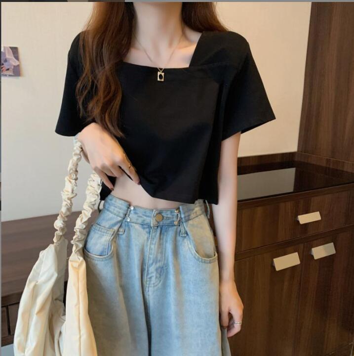 韓国風　レディース　半袖Tシャツ　夏新作　カジュアル　Tシャツトップス　ブラウス★M-XL