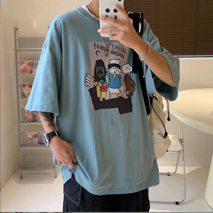 韓国風  Tシャツ　メンズ半袖Tシャツ　　　春夏　　ファッション半袖★M-2X