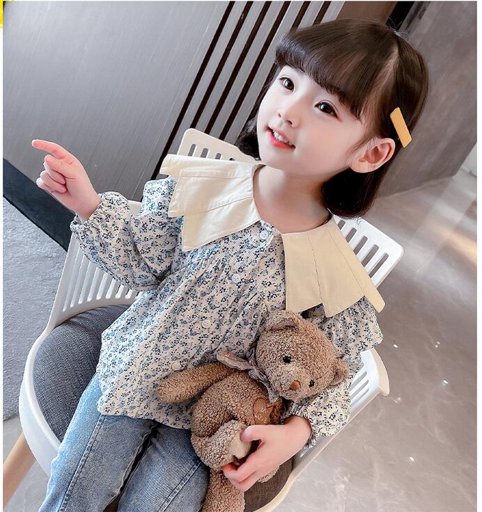 子供服春秋服★女の子シャツ★ファッションシャツ子供春服★韓国風子供春服★90-130