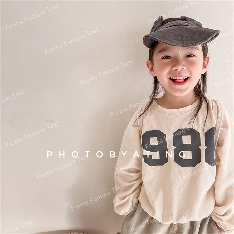 トップス、子供服、パーカー、春着、長袖、Tシャツ、男女兼用、韓国風