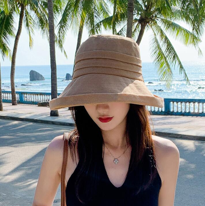 夏レディース帽子★薄い漁師の帽子★日焼け止め、日よけ帽★ファッションハット★紫外線対策