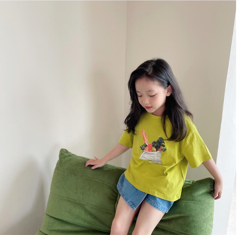 子供服夏服★女の子半袖Tシャツ★ファッションTシャツ★韓国風子供夏服★90-140