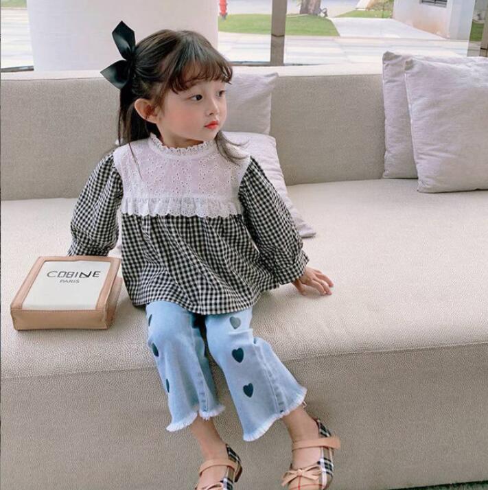 子供服春秋服★女の子シャツ★ファッションシャツ子供春服★潮流子供春服★80-130