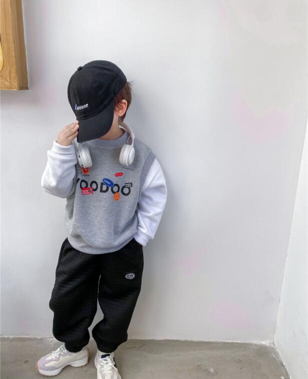 子供服春秋服★男の子パーカー★ファッションパーカー子供春服★潮流子供春服★裏毛付き90-140
