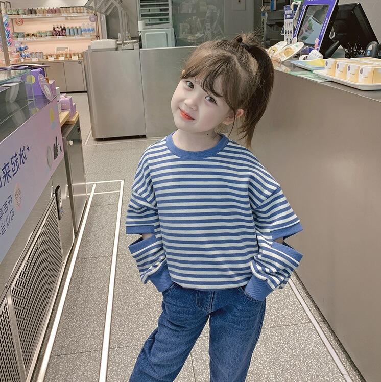 子供服春秋服★女の子Tシャツ★ファッションTシャツ子供春服★韓国風子供春服★90-140