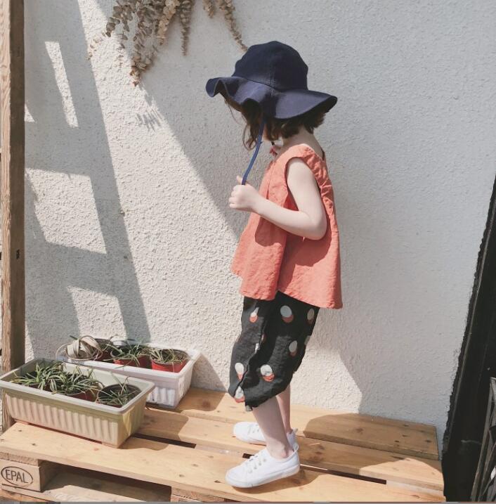 子供服夏服★女の子 ベスト+パンツ★ファッション2点セット子供夏服★韓国風子供夏服★100-140