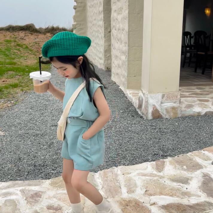 子供服夏服★女の子 ベスト+パンツ★ファッション2点セット子供夏服★韓国風子供夏服★80-130