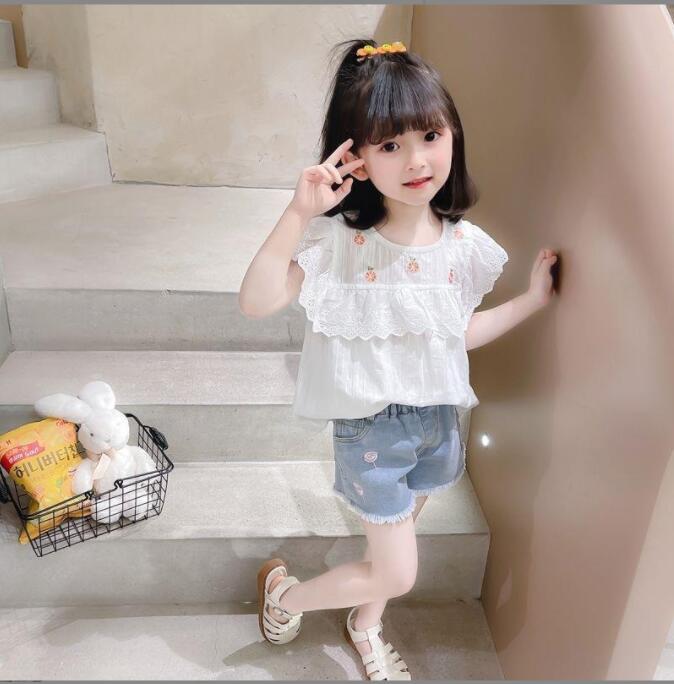 子供服夏服★女の子半袖シャツ★ファッションTシャツ子供夏服★韓国風子★80-130