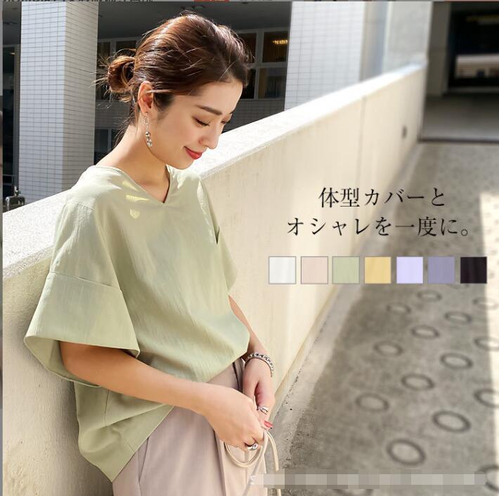 韓国風　レディース　半袖シャツ　新しい夏，気質，ファッションシャツ　★F